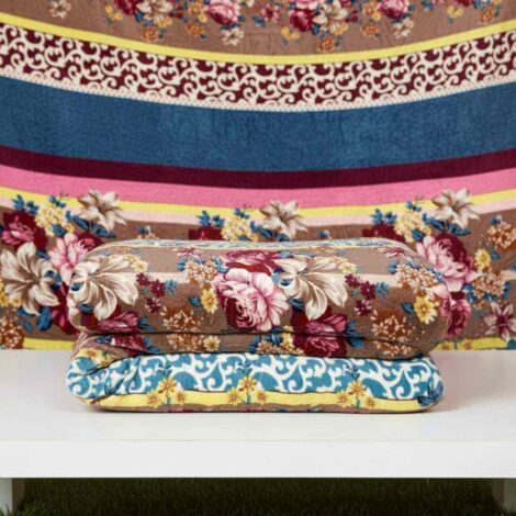 Pink&Blue Flowers Printed AC Comforter – Lightweight & Breathable