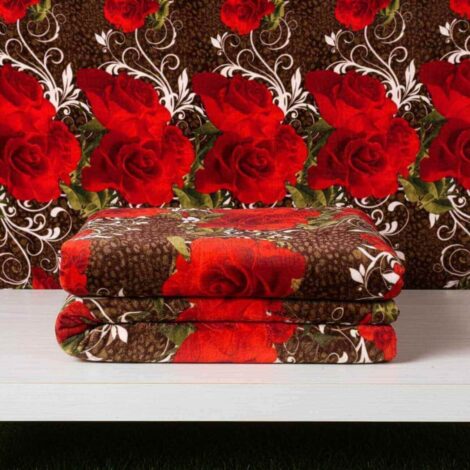 Red Flowers Printed AC Comforter – Lightweight & Breathable