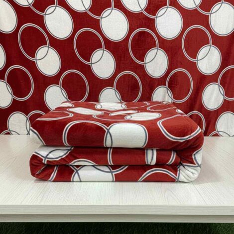 Red With White Circles Printed AC Comforter – Lightweight & Breathable