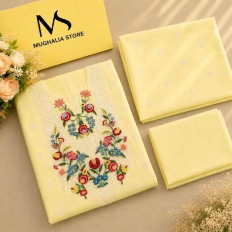 New Premium Embroided 2pc Suit – Unstitched